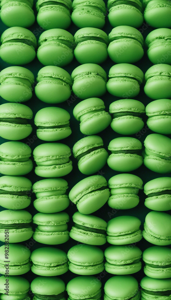 Poster green macaroons macro pattern vertical