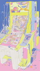 Colorful abstract arcade machine illustration