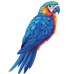 Colorful parrot isolated on white background. Vector illustration for your design