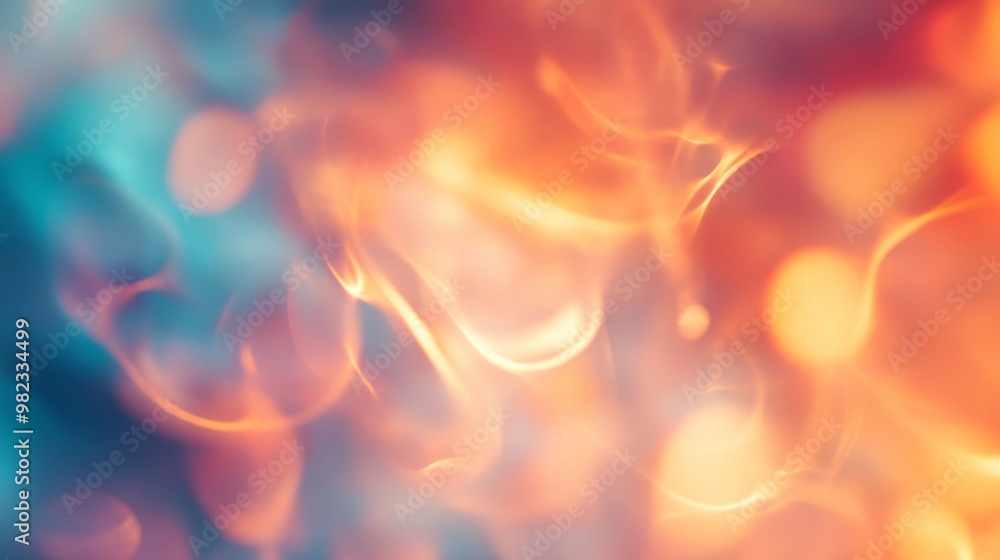 Aufkleber A soft-focus abstract background with blurred shapes and light reflections, creating a dreamy and ethereal effect with a mix of warm and cool tones.