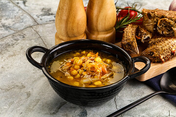 Hot Crab corn soup with vegetables