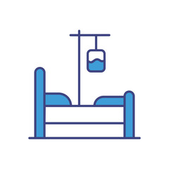 Hospital Bed vector icon stock illustration