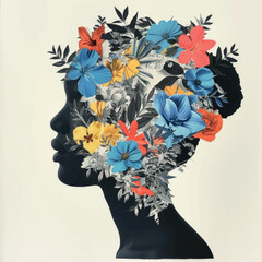 Floral silhouette art piece
