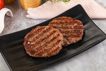 Grilled beef burger cutlet minced meat