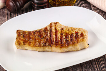 Tasty hot grilled pork loin