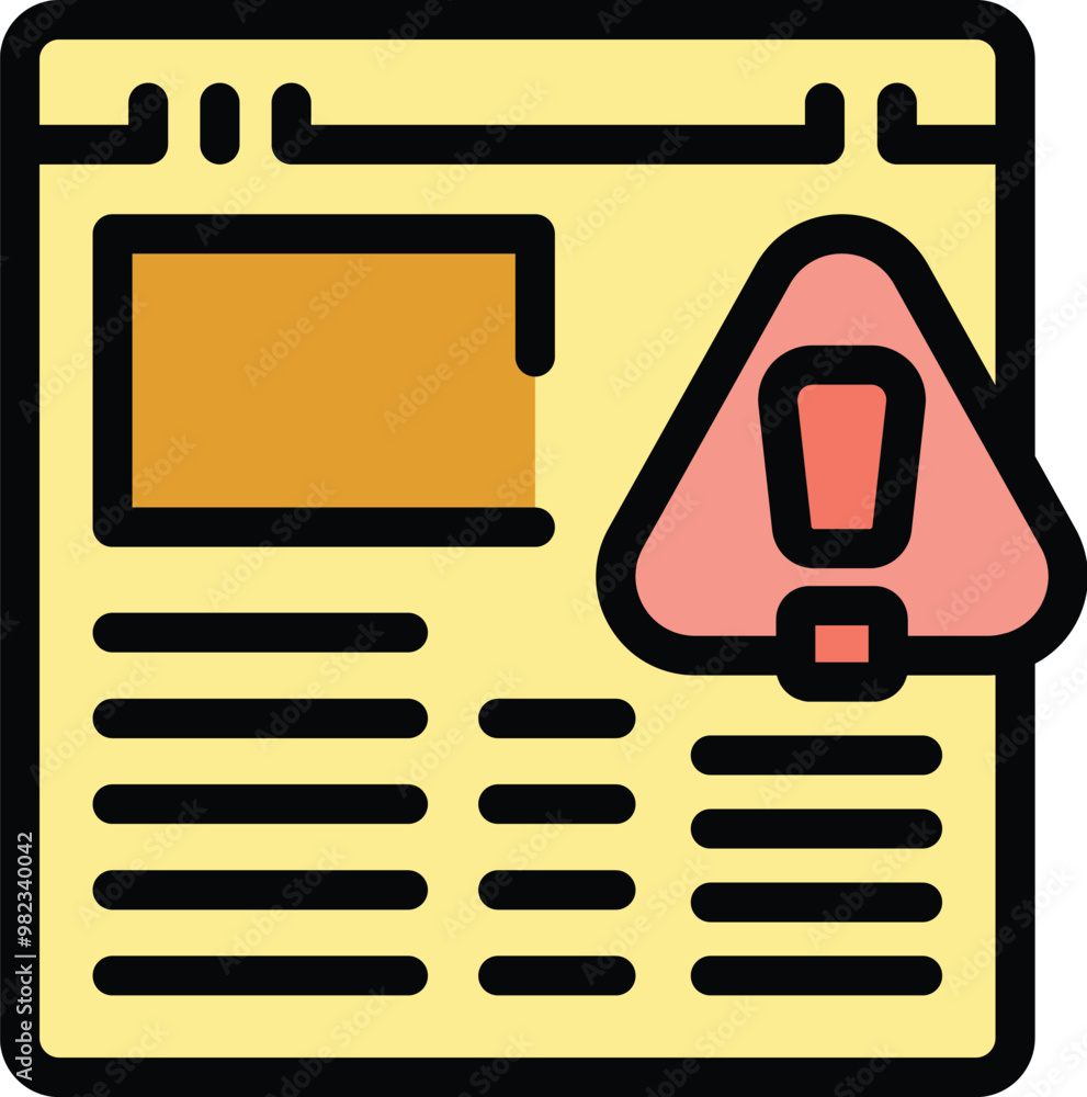 Poster website page is showing a warning message with an exclamation mark inside a triangle