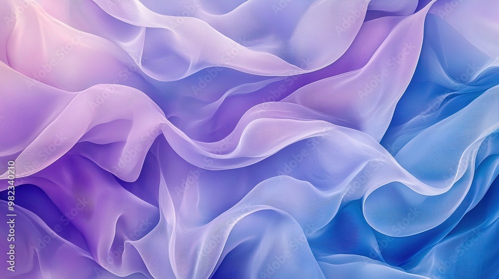 Poster abstract background with soft and flowing textures. the blue and purple hues create a dreamy and eth