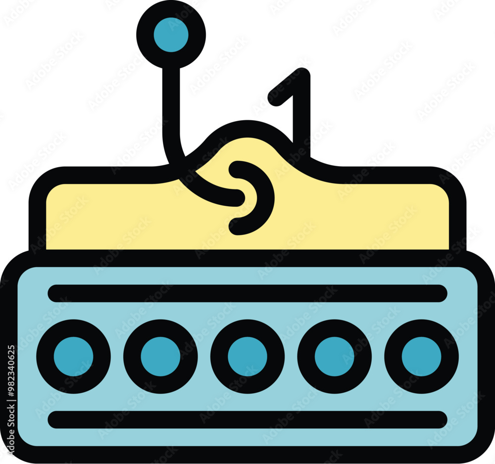 Poster this color icon represents a phishing attack stealing data from a credit card with a hook