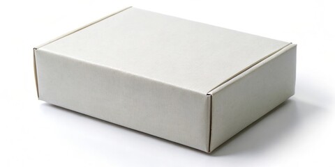 Naklejka premium A Plain White Cardboard Box