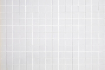 Abstract white ceramic mosaic tile wall texture background in kitchen bathroom toilet or living room