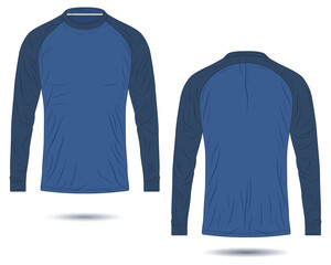 Blue raglan long sleeve t-shirt mockup