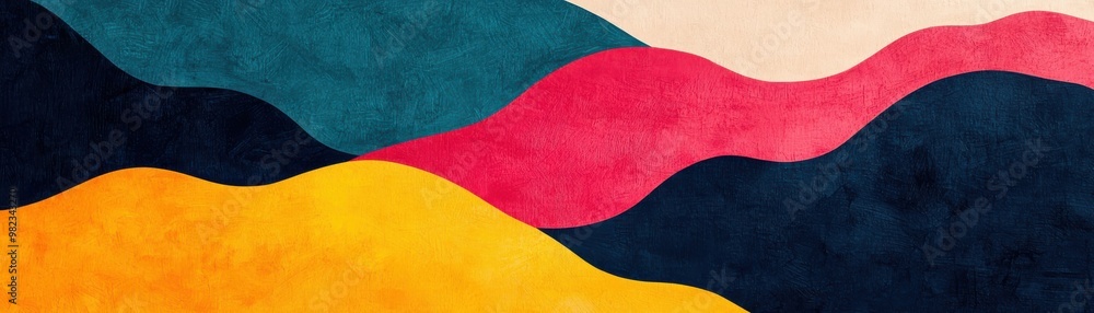Poster Colorful abstract waves create a vibrant backdrop, perfect for adding a lively touch to design projects and digital artwork.