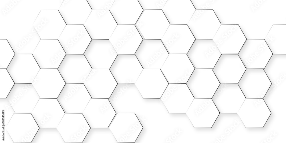 Poster abstract background with hexagons honeycomb technology texture. hexagonal shape structure light seam