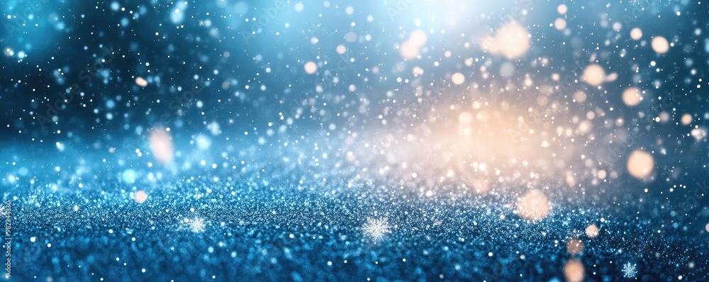Poster a mesmerizing blue background sparkling with lights and shimmering effects, perfect for festive desi