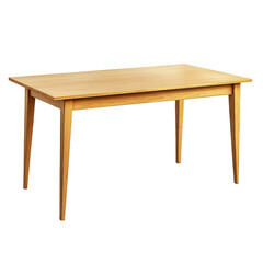 Minimalist and Elegant Wooden Dining Table in a Cozy and Contemporary Home Interior Design with Comfortable Chairs for Dining Kitchen or Workspace