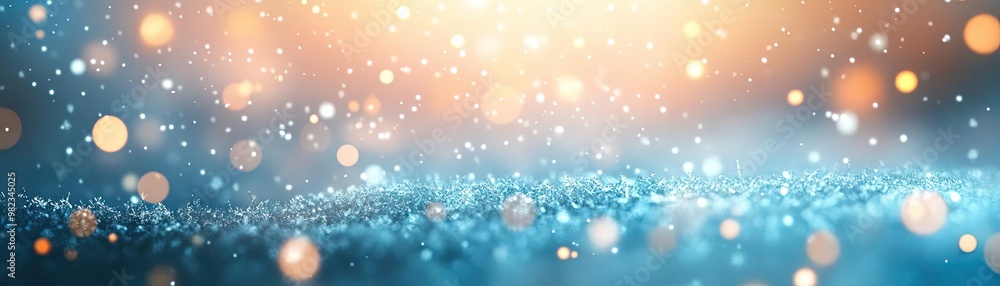 Poster A sparkling background with soft bokeh lights, creating a dreamy atmosphere perfect for various design projects.