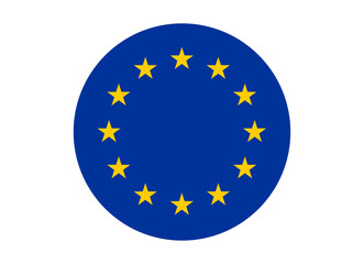 European Union Flag icon. Round flag of europe icon design, vector illustration