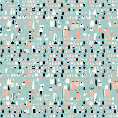 Obraz premium Playful cat-themed pattern