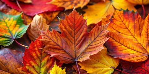 Fototapeta premium Autumn Leaves Macro Photography