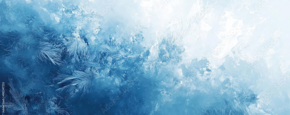 Poster a stunning blue abstract background with textures resembling waves and ice, perfect for a variety of