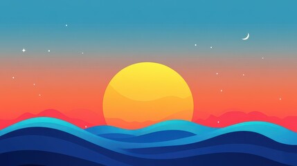 Experience serene beauty with a stunning ocean gradient backdrop, perfect for apps, web designs, and greeting cards.