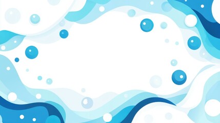 Naklejka premium A charming design featuring bubbles on a water surface with a clean white backdrop for a fresh, modern look.