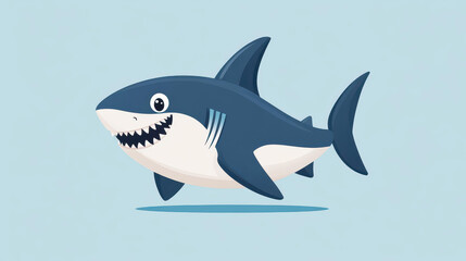 Obraz premium Vibrant shark animation gliding gracefully across the screen, perfect for childrens events or aquaticthemed presentations.