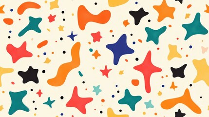 Delight in this vibrant star pattern, bringing playfulness and charm with its minimalist, childlike art style.