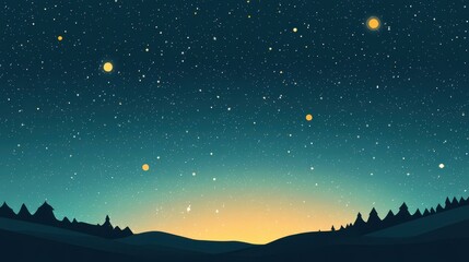 Fototapeta premium Explore the beauty of a minimalist constellation with clean lines and dots against a dark sky, perfect for modern decor.