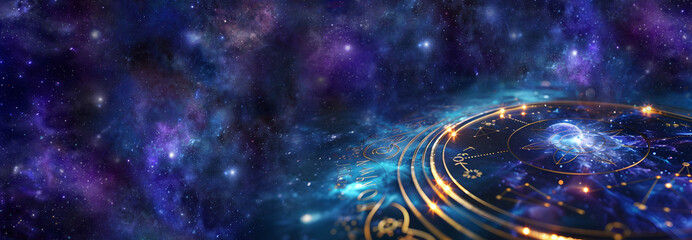 Wide deep space astrology theme template 