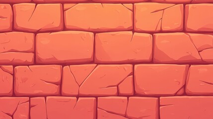Obraz premium A classic red brick wall texture, perfect for a 2D platformer game, featuring subtle color variations and realistic mortar lines.