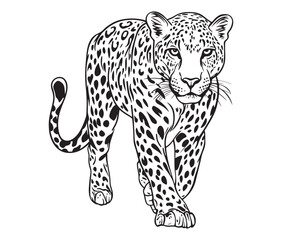 Silhouette of a leopard vector 
