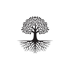 vector black tree of a live icon on a white background
