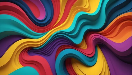 Obraz premium Abstract colorful background with curves and waves, modern art design wallpaper