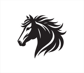 Horse silhouette vector on white background