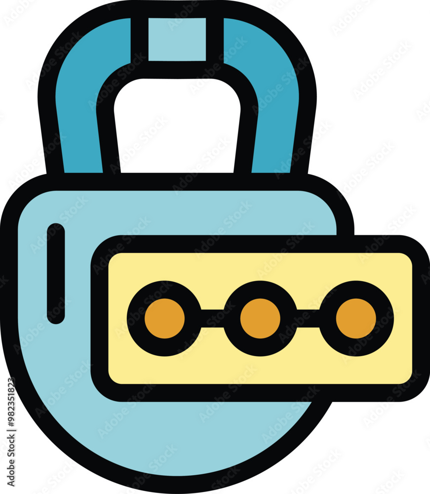 Poster combination padlock securing digital information, symbolizing the importance of strong passwords in 