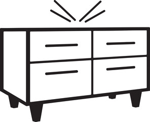 Geometric Modern Dresser Vector Graphics for Structured Spaces