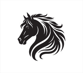 Horse silhouette vector on white background