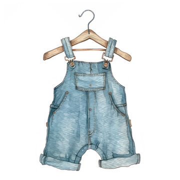 Stylish denim baby overalls