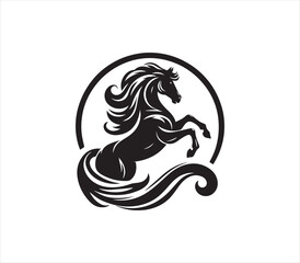 Horse silhouette vector on white background
