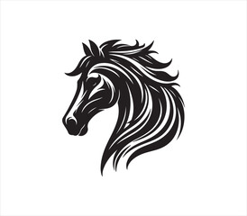 Horse silhouette vector on white background