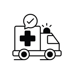 Ambulance vector icon stock illustration