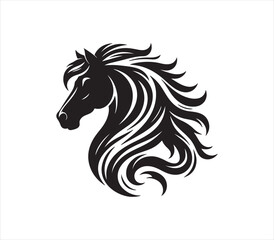 Horse silhouette vector on white background