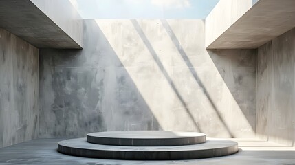 Brushed Aluminum Podium Under Skylight in Modern Architectural Space