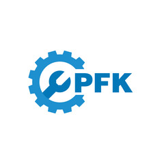 PFK letter logo design on white background. PFK logo. PFK creative initials letter Monogram logo icon concept. PFK letter design