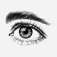 Obraz premium Detailed black and white eye