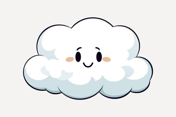 Cute smiling cartoon cloud