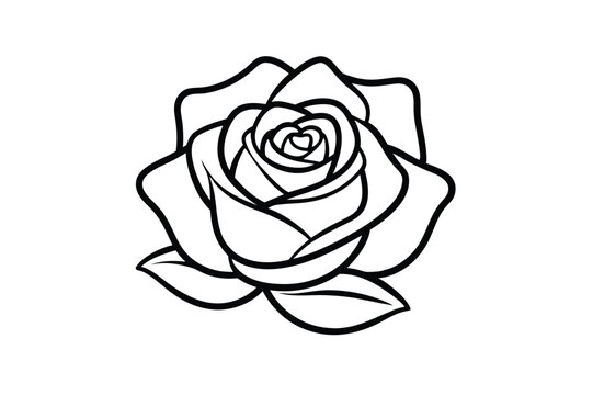 This elegant black and white rose flower line art vector is perfect for adding a touch of classic beauty to your designs. Ideal for logos, tattoos, invitations, and other creative projects.
