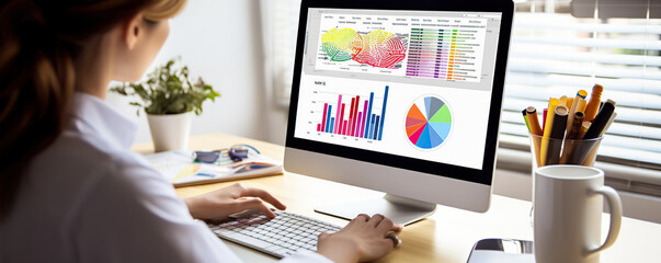 Analyzing data on a laptop
