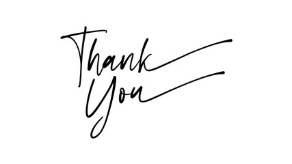 Thank You with two lines suitable for greeting cards, social media posts, thank you notes, stationery, posters.